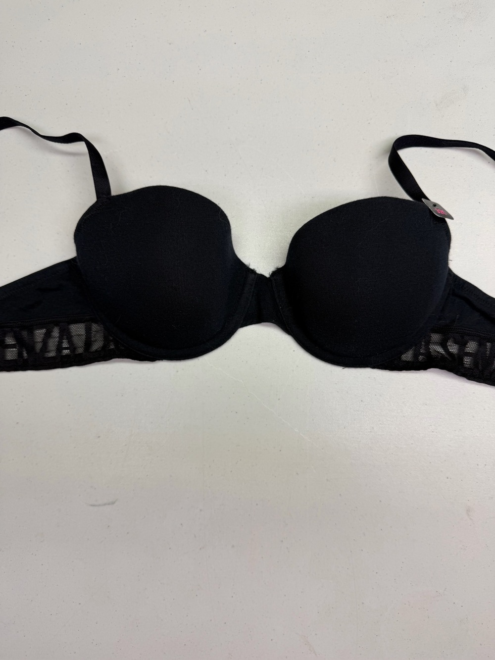 NWT La Senza Remix Lightly Lined Balconnet Bra Black Pink 32C *P1088